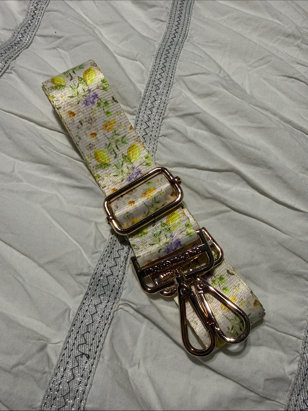 Modern+Chic Lemon Floral Adjustable Bag Strap